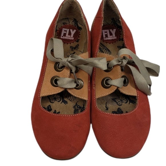 Fly London Shoes - Fly London Tie up Flats Two Toned Size 38